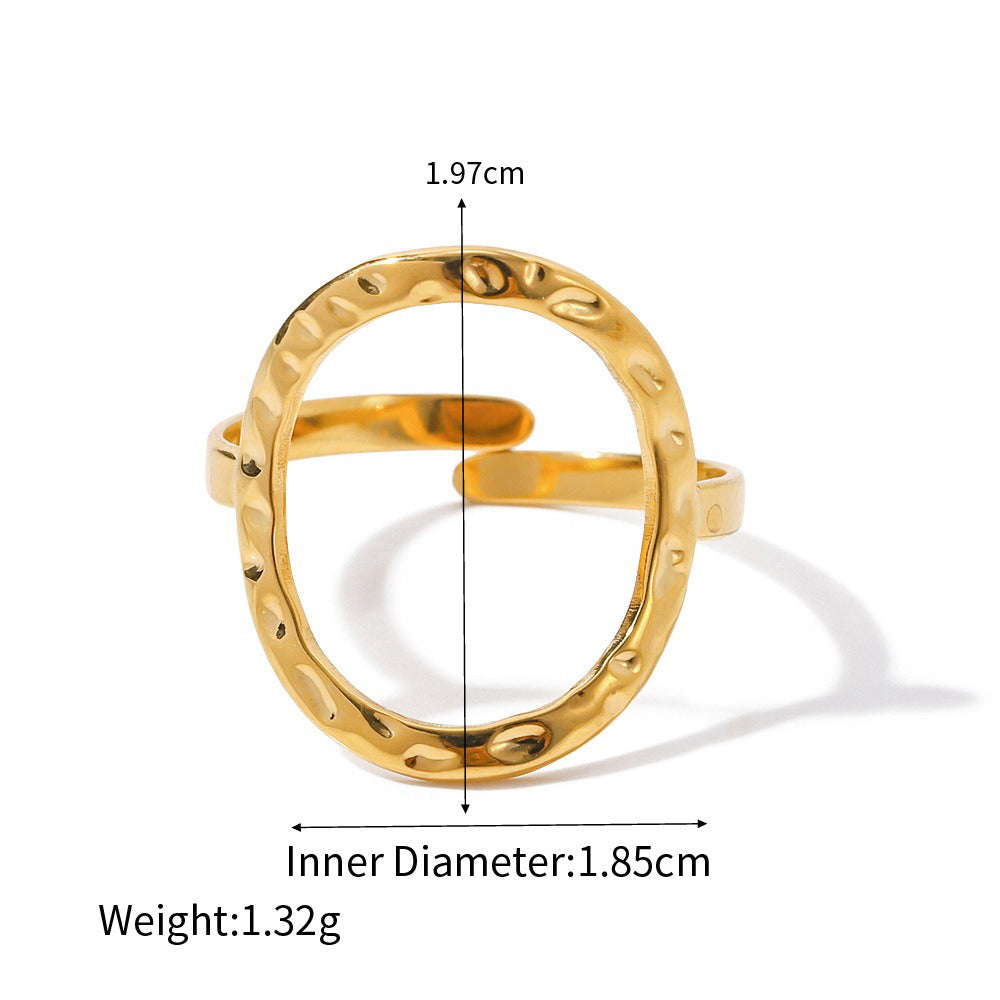 18K gold heart-shaped/geometric design light luxury necklace, earrings and ring set