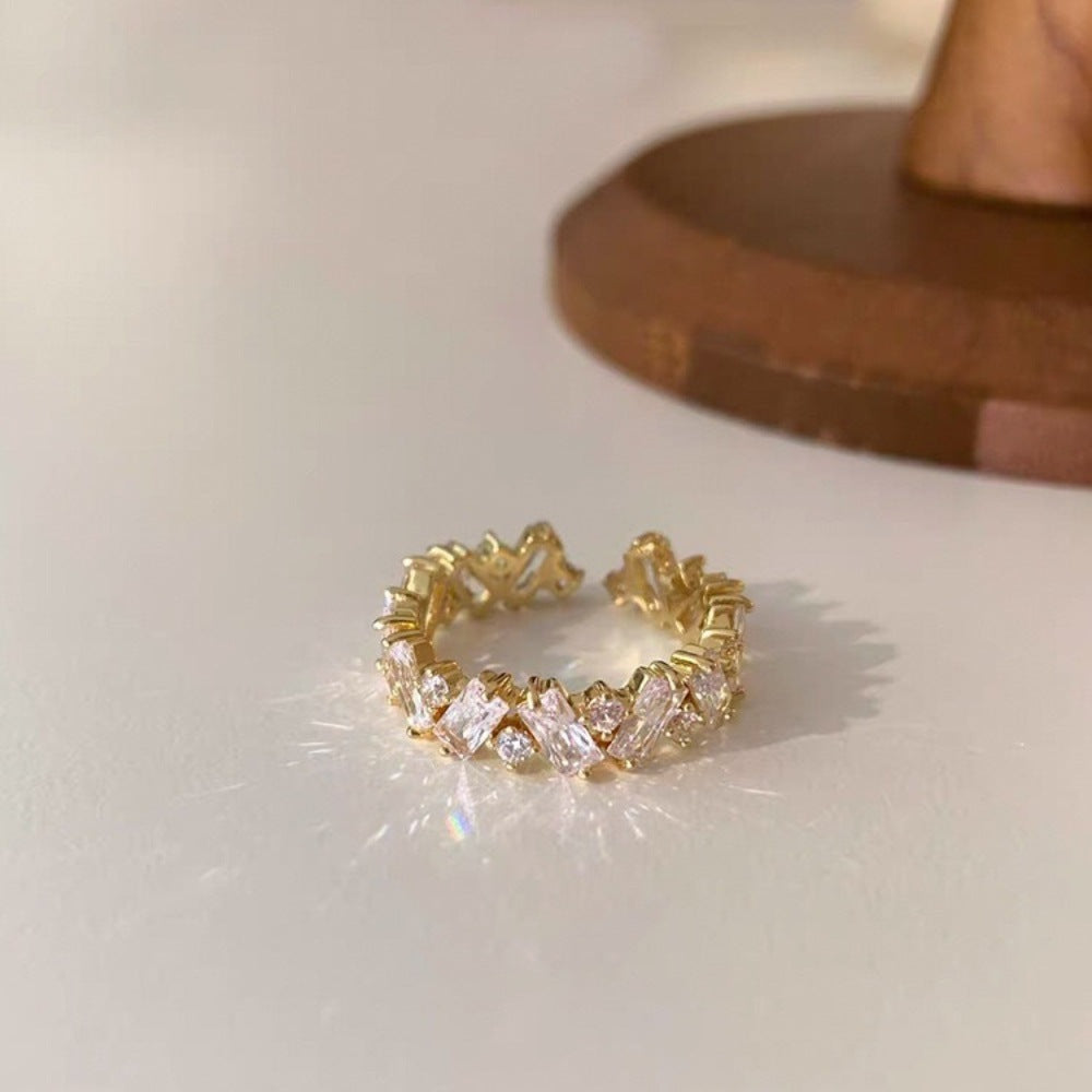 Niche Light Luxury High-end 925 Sterling Silver Zircon Plain Band Ring For Women, Heavy Craft Stackable Wholesale Ring