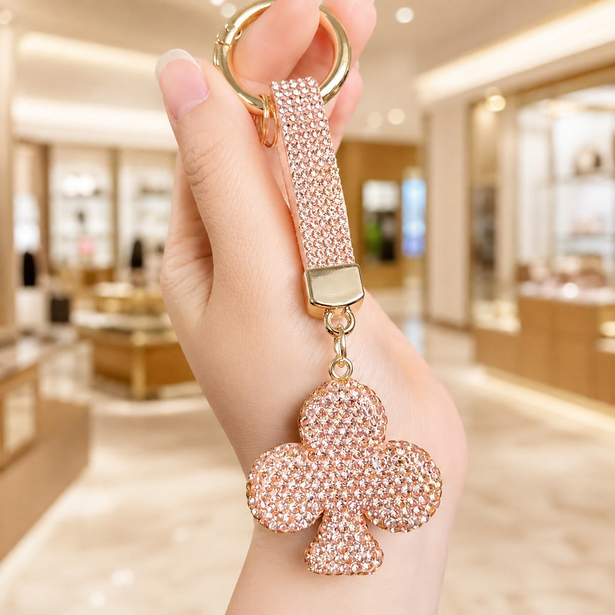 Porcelain Clay Full-diamond Plum Blossom Keychain