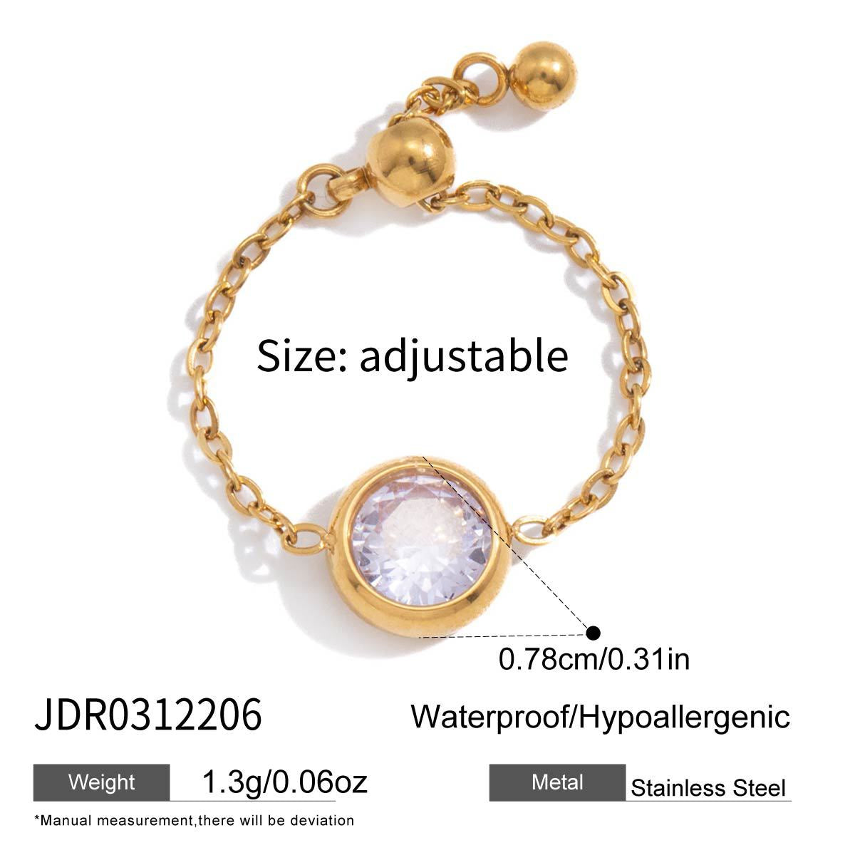 Adjustable Zircon Ring Collection