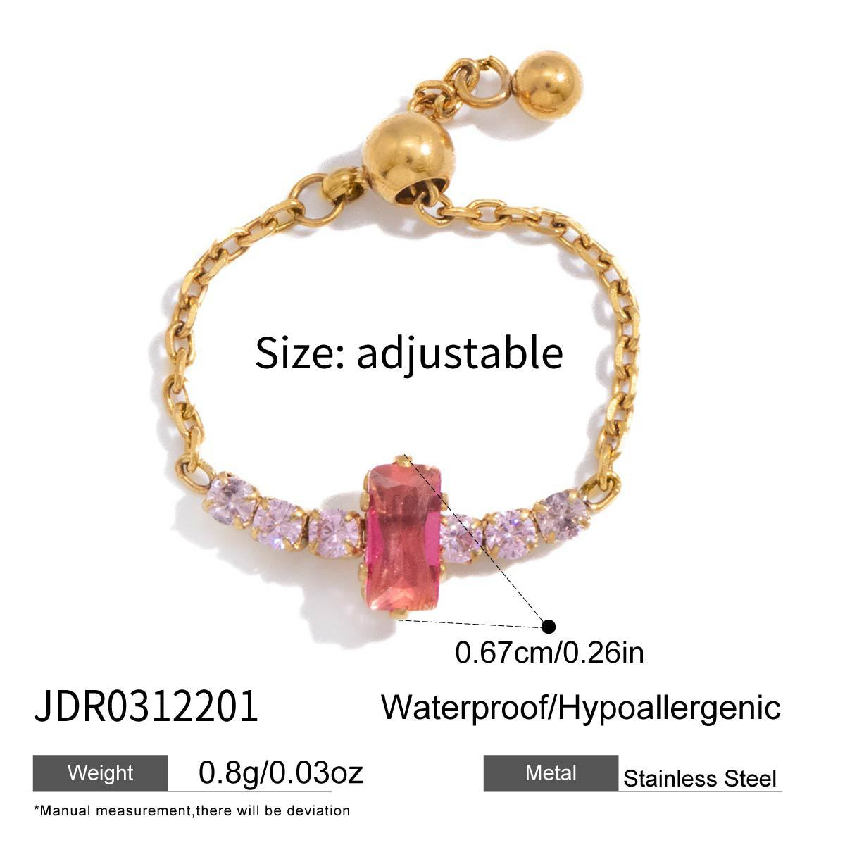 Adjustable Zircon Ring Collection