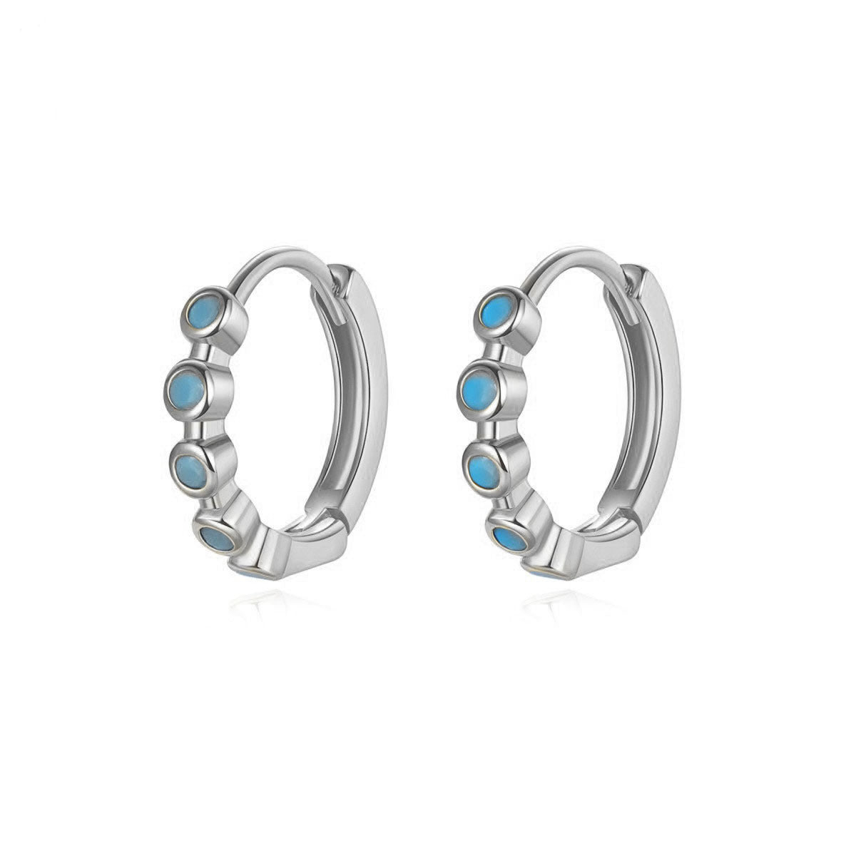 Fashionable And Versatile White Copper-Plated 925 Silver Earrings