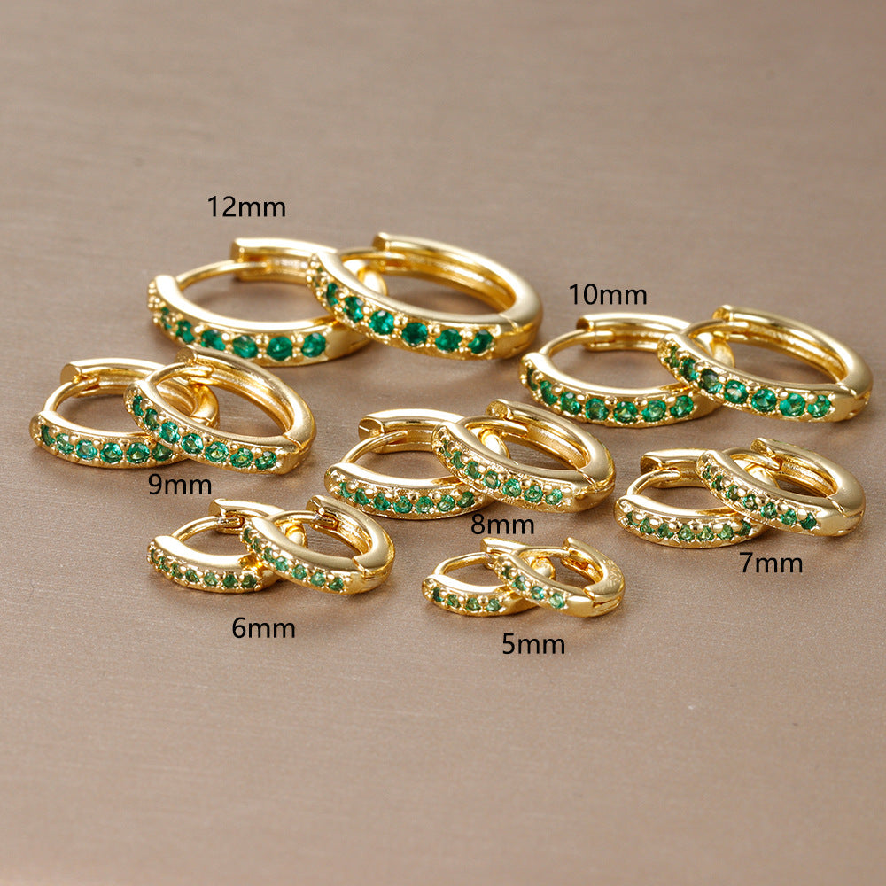 European And American Diamond Circle Ear Studs Personality Fashion