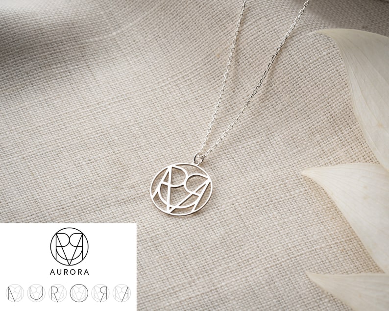 Customized Intertwined Initial Name Necklace