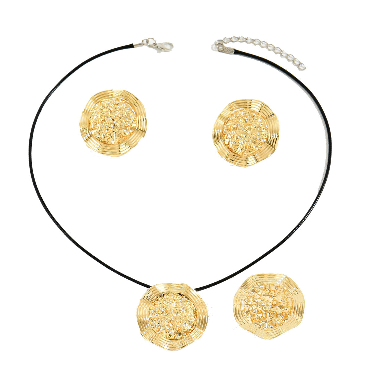 Cross-border Hot Sale Metal Style Alloy Necklace Earrings Suit Personality All-match Long Ladies Necklace Wholesale Stud Earrings