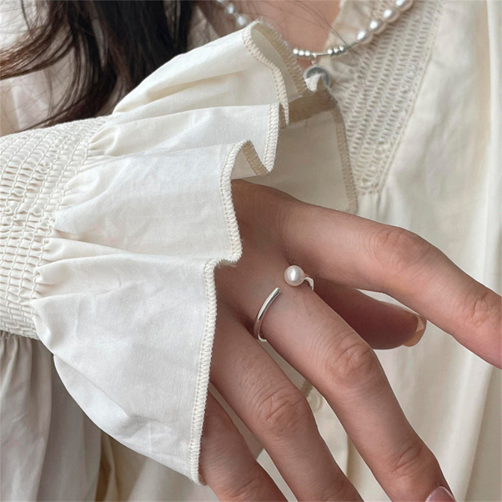 Women Heavy Craft 925 Sterling Silver Plain Band Zircon Stackable Ring, Niche Light Luxury Tarnish Resistant Wholesale