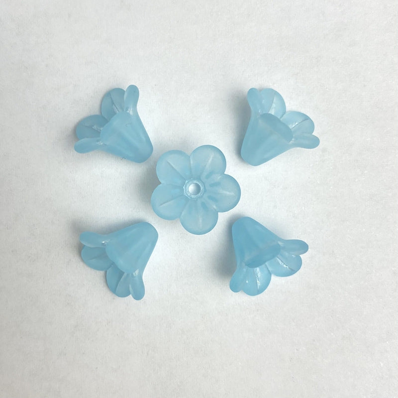Frosted Acrylic Trumpet Flower Beads, 3D Bell-Shaped Bud Charms For DIY Hanfu Hairpin Flower Bases, Earrings & Jewelry Making.