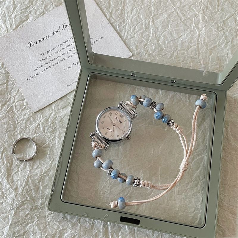 Simple Ceramic Woven Bracelet Watch Female Mori Style