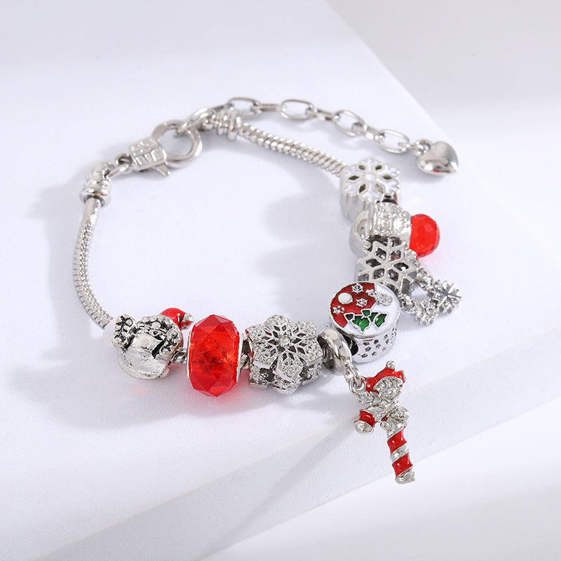 Cross-Border Christmas Gift Crystal Beaded Bracelet Pan's Girls' Jewelry Halloween DIY Kidsren's Snake Bone Bracelet