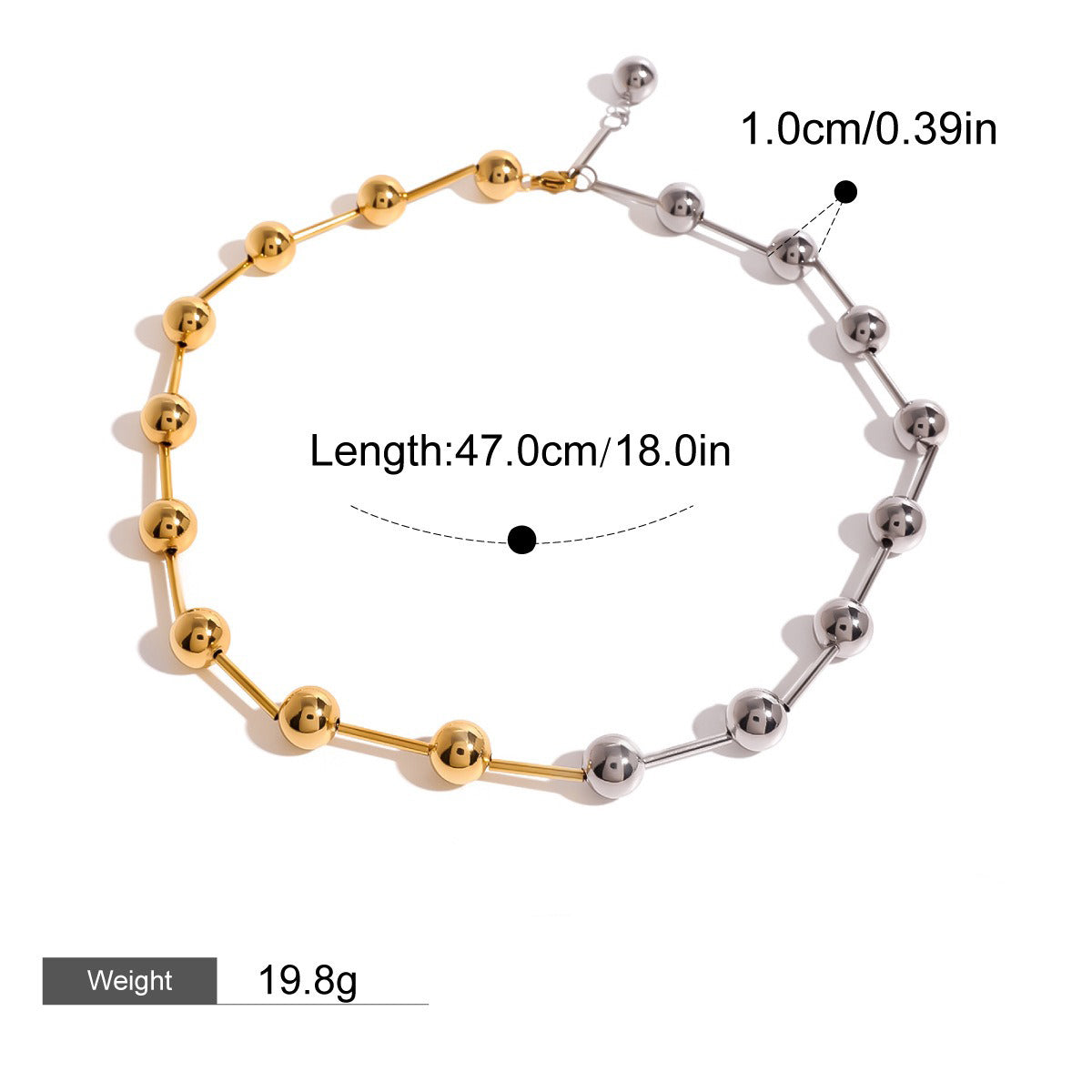 18K gold heart shape with gold and silver color matching design trendy personality necklace bracelet ring earrings set