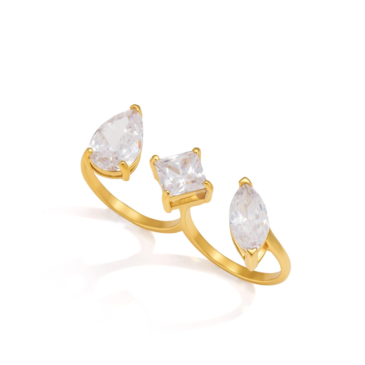 Three Stone Open Ring