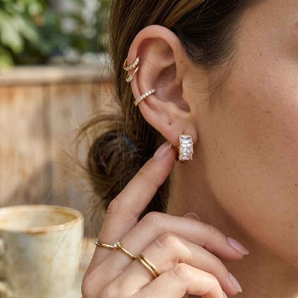 Zircon Hoop Earrings