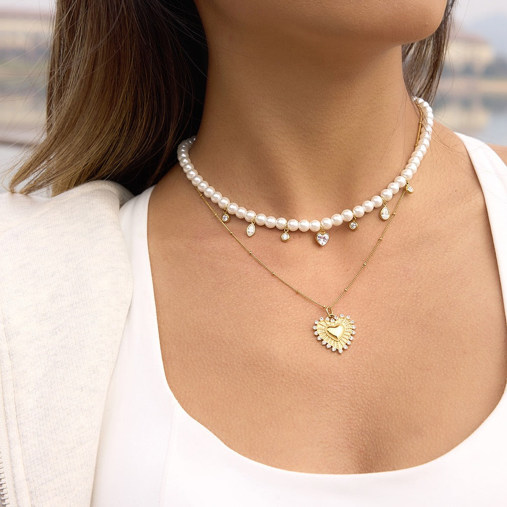 Pearl Zircon Necklace Collection