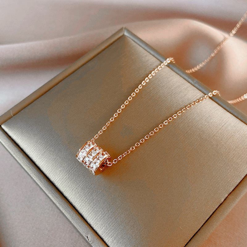 Titanium Steel Electroplating 18K Small Waist Gold Silver Rose Gold Female Trendy Popular Simple Cold Style Clavicle Chain Necklace