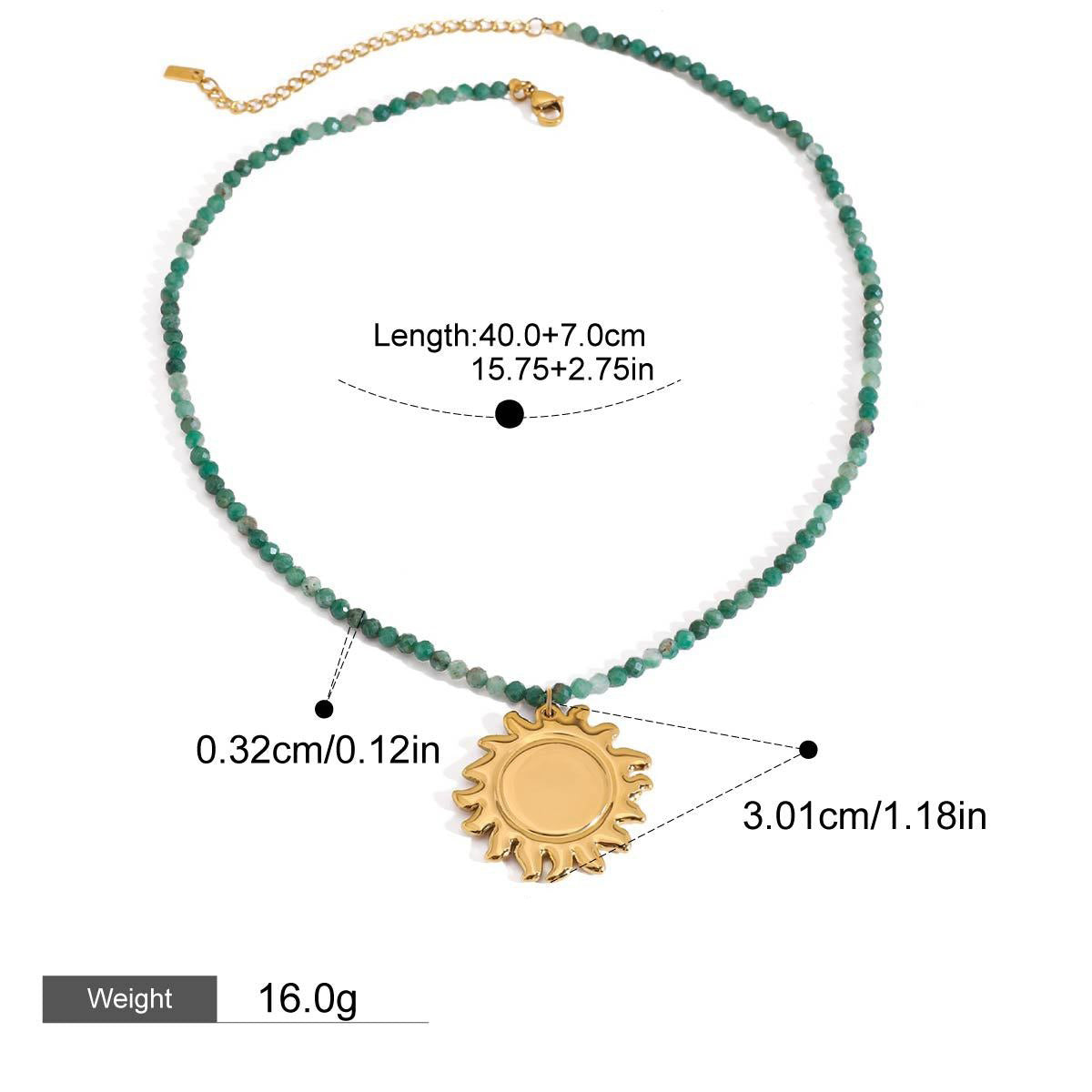 18K Gold Sun/Ocean Style Design Light Luxury Noble Necklace