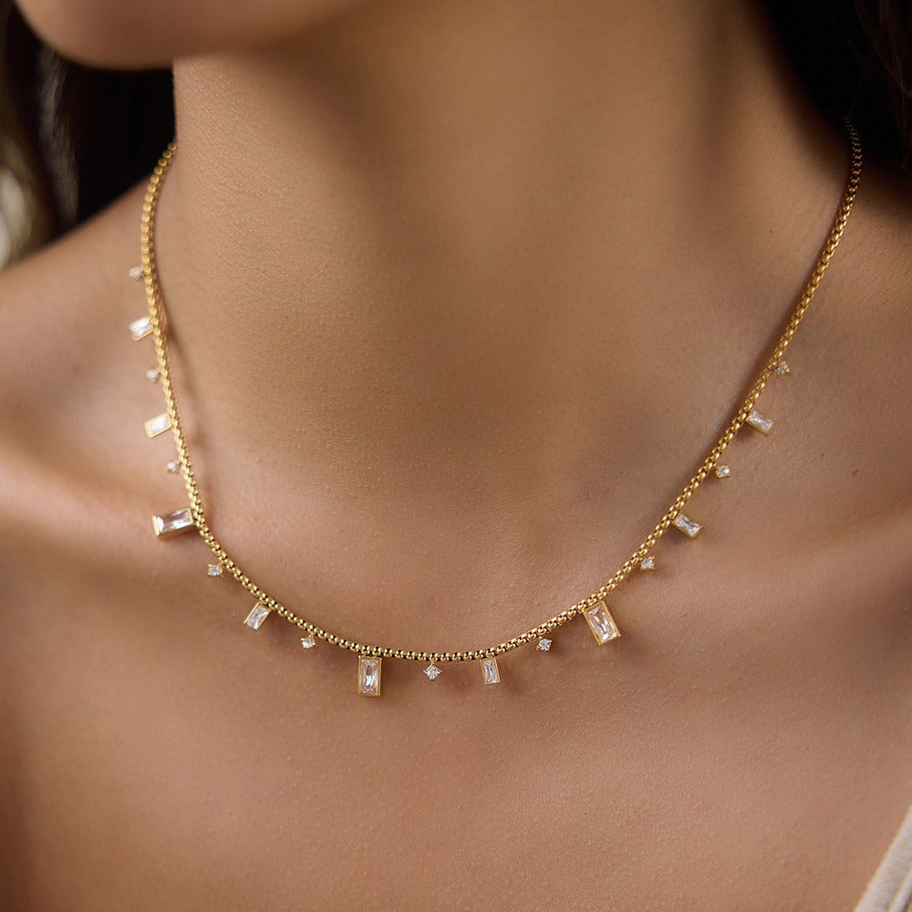 Zircon Chain Necklace Collection