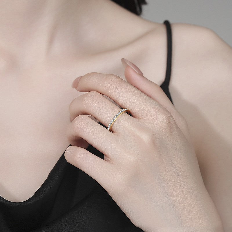 925 Sterling Silver Fully Diamond-studded Ring For Women