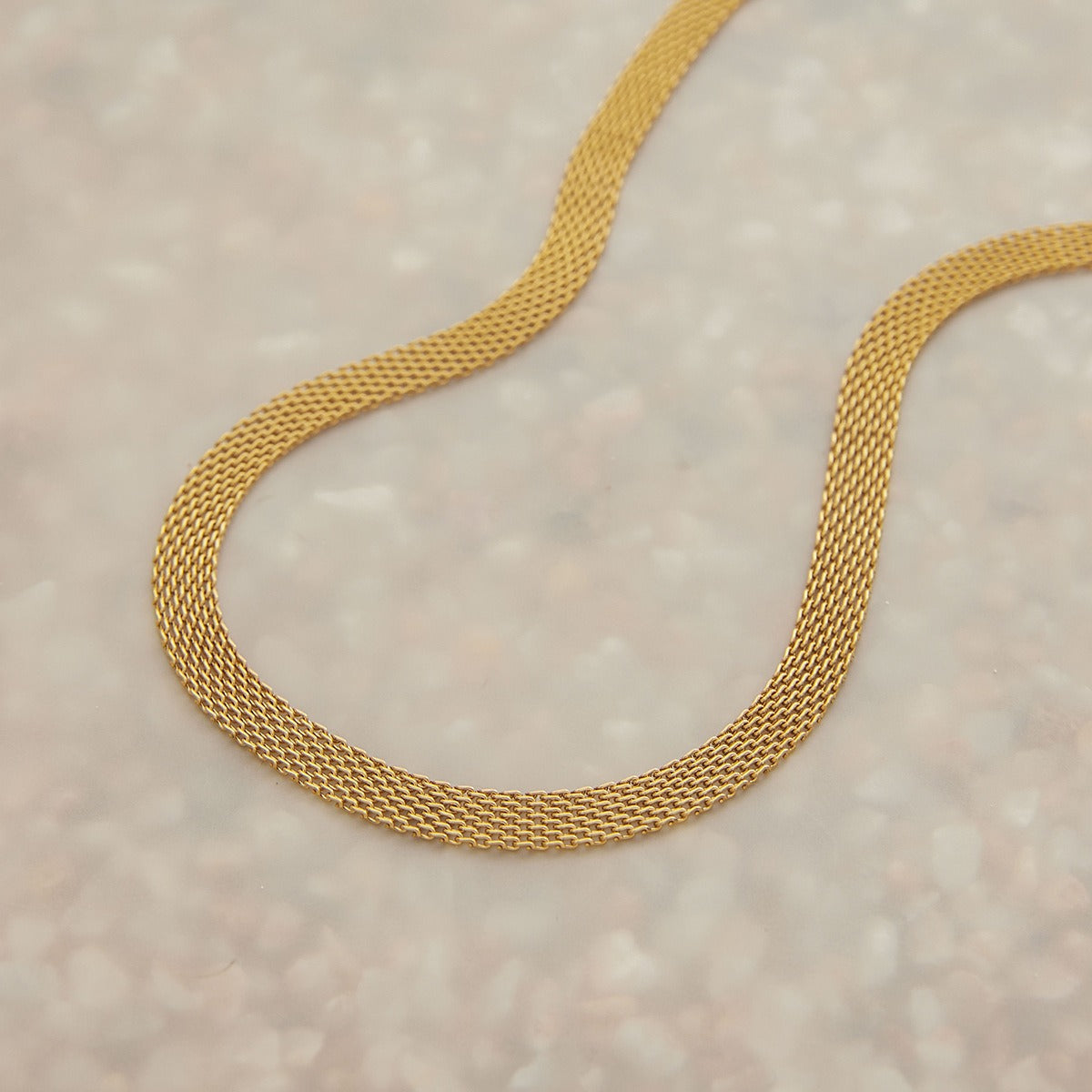 18K Gold Braided Chain Design Exquisite Fashion Necklace