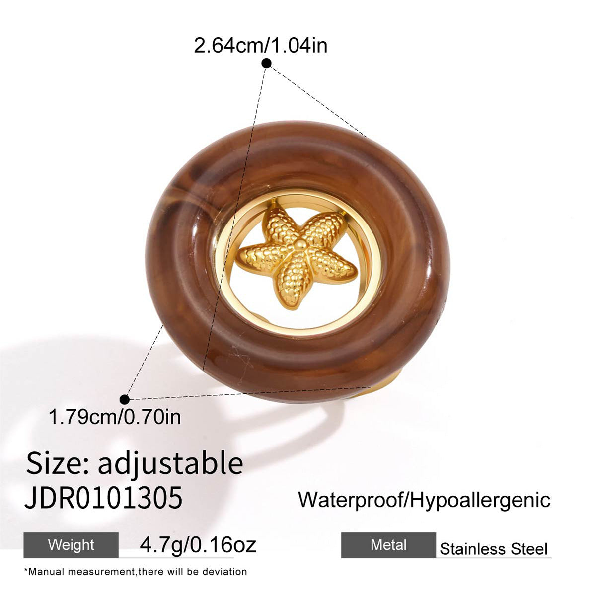 Acrylic Starfish Ring