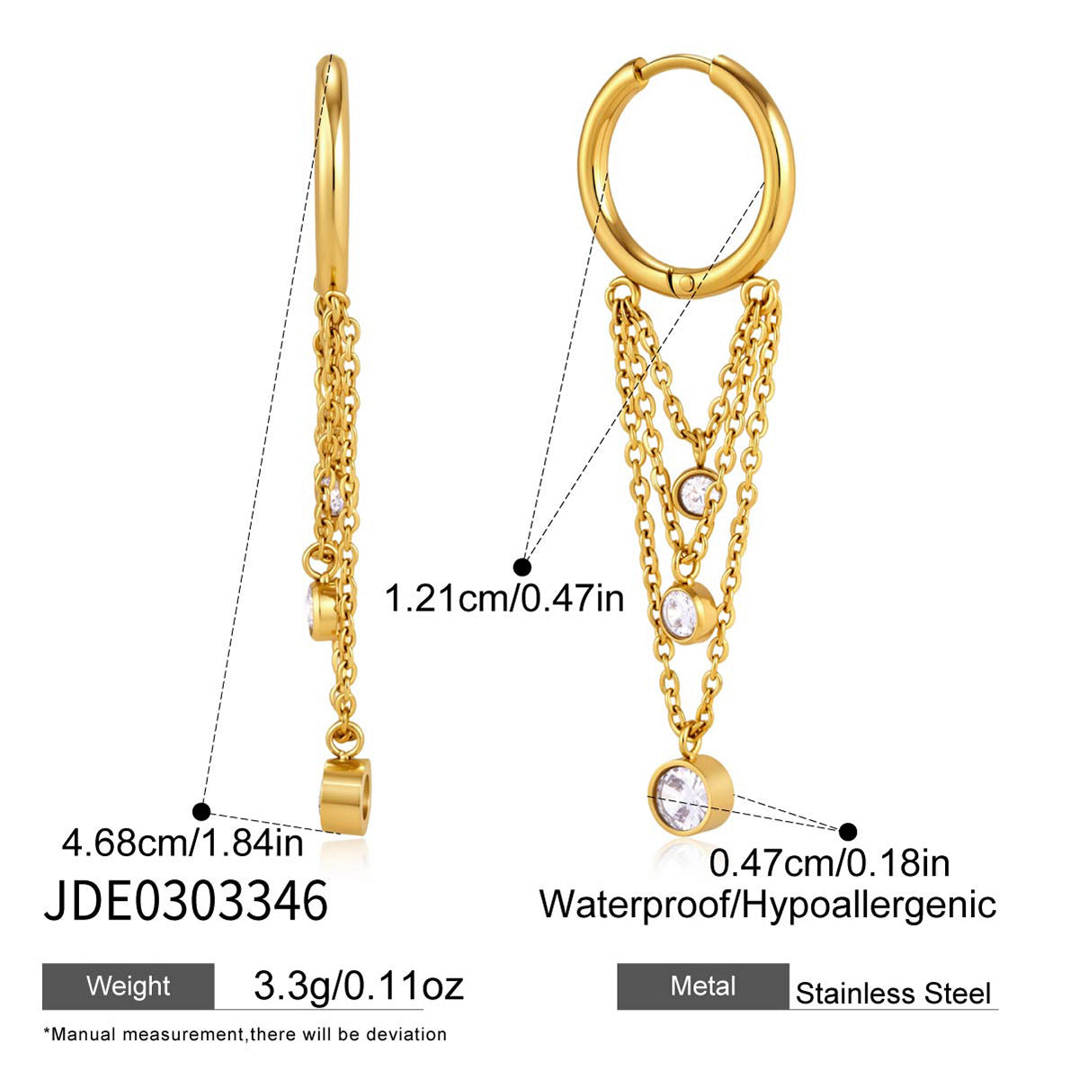 Pearl Chain Hoop Earrings Collection