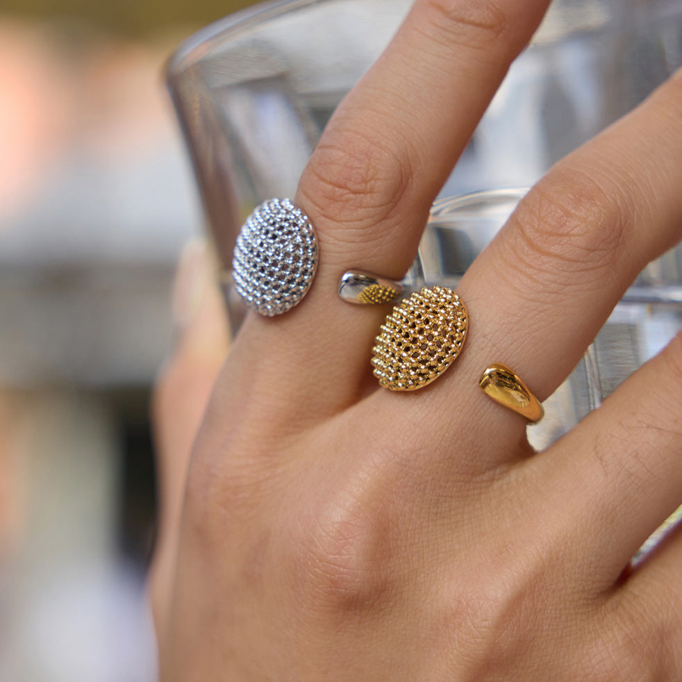 Mesh Dome Open Ring Collection