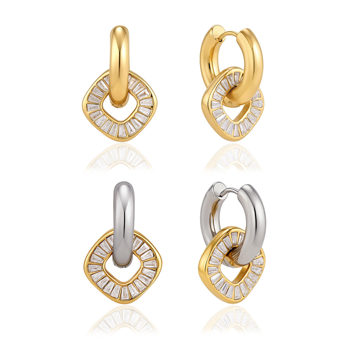 Zircon Circle Drop Earrings Collection