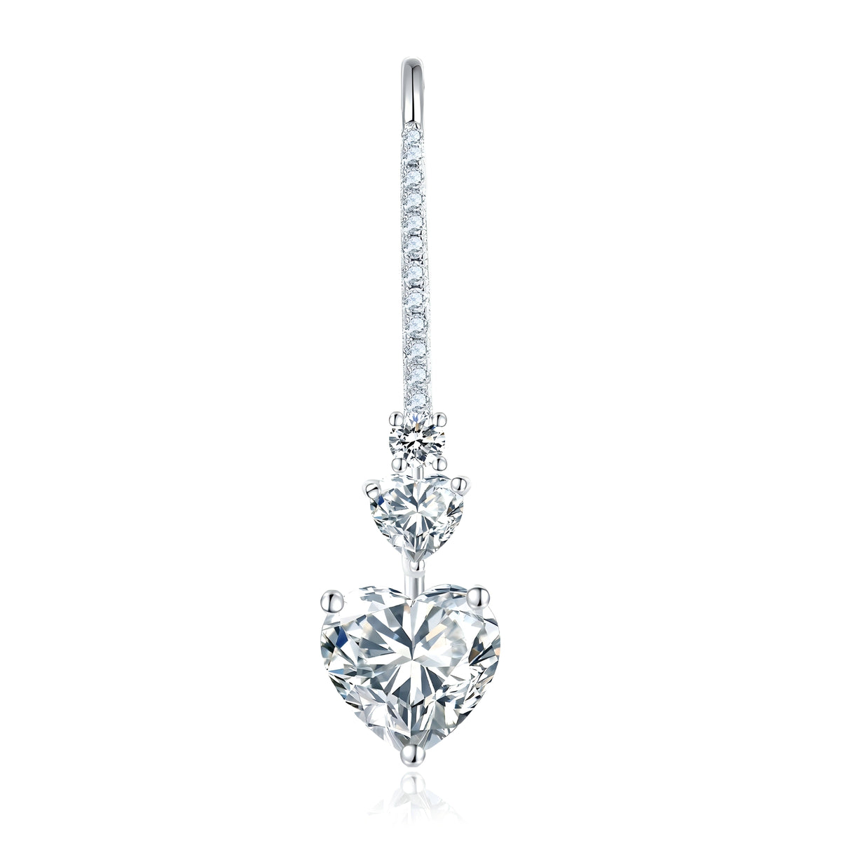 S925 Sterling Silver Heart Shaped Moissanite Dangle Earrings Platinum Plated Hook Earrings With GRA Certificate Elegant Jewelry Gift Box Set For Women