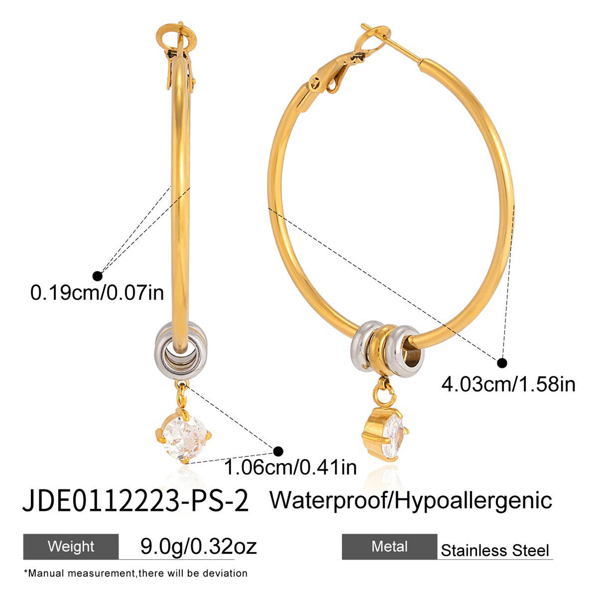 Zircon Hoop Earrings Assortment