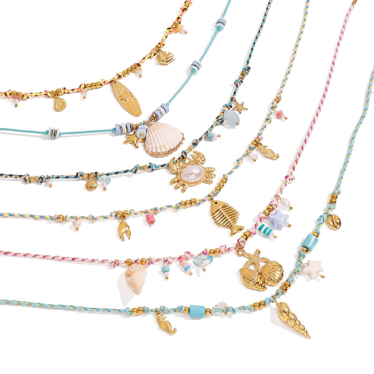 18K gold ocean element with pearl design exquisite and noble necklace