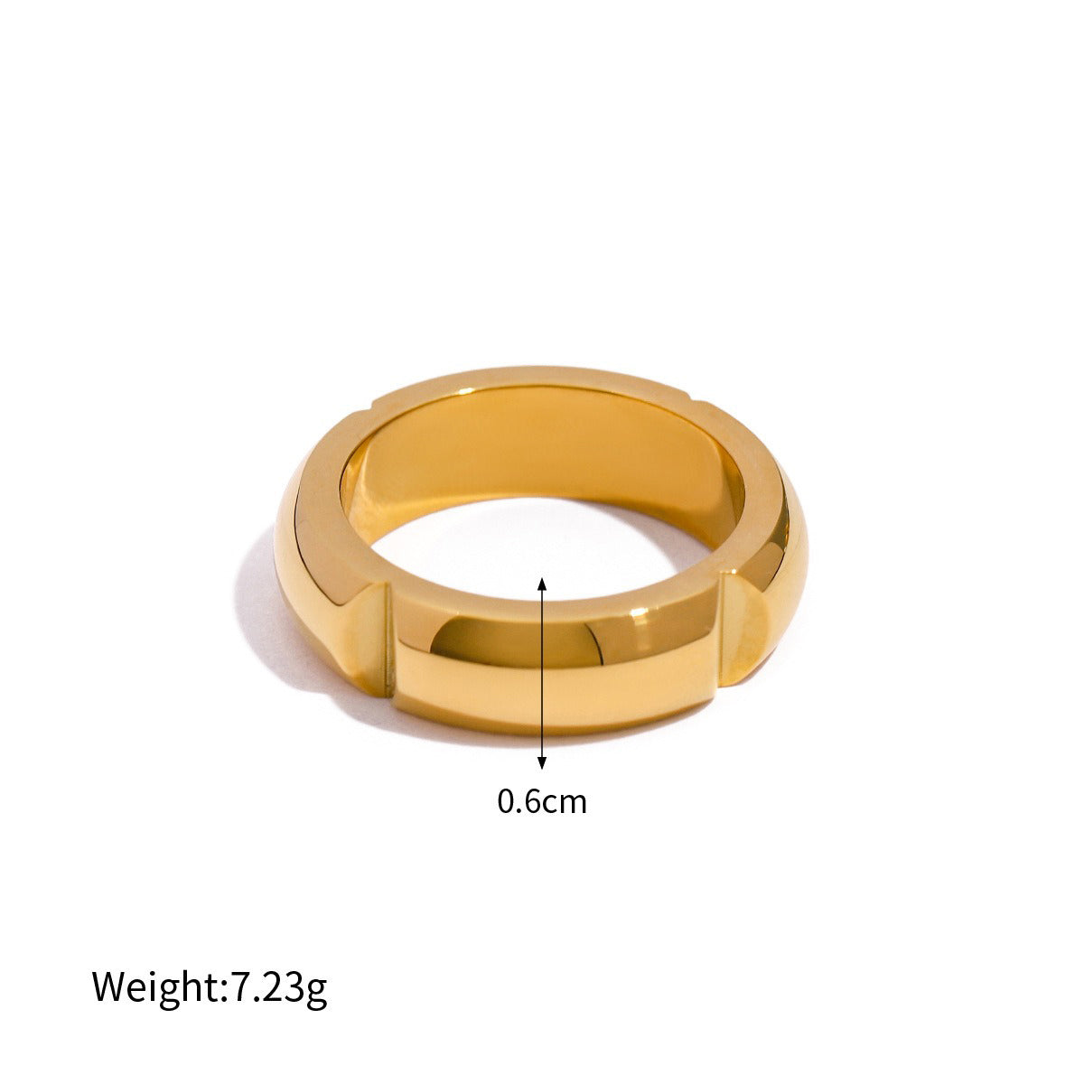 18K gold ring with triangular notch design, simple and unique ring