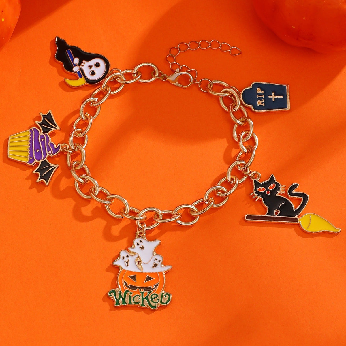 Halloween Cartoon Pumpkin Ghost Bracelet