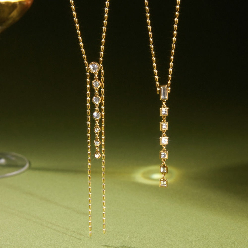 Zircon Y Chain Necklace Collection