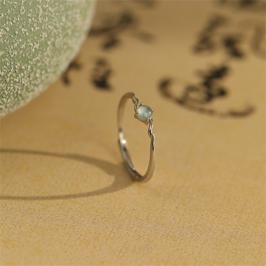 Women Heavy Craft 925 Sterling Silver Plain Band Zircon Stackable Ring, Niche Light Luxury Tarnish Resistant Wholesale
