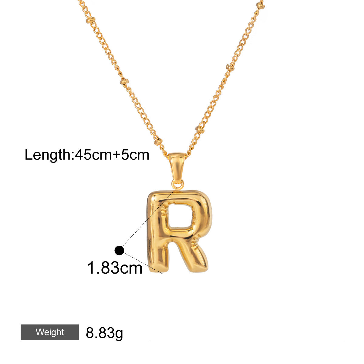 18K gold letters with birthstone design exquisite dazzling necklace