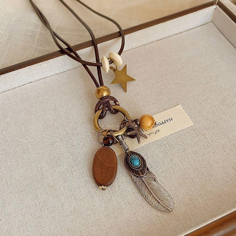 Ethnic-style Womens Retro High-end Sweater Chain Accessory