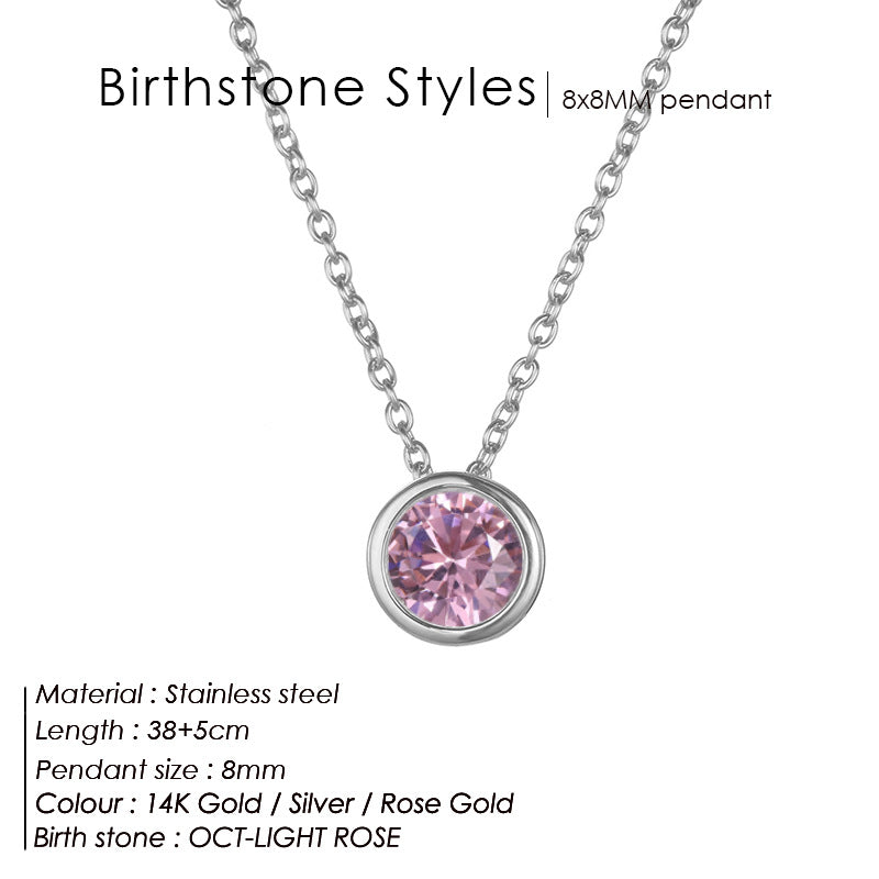 Single December Rhinestone Necklace Women's Short
