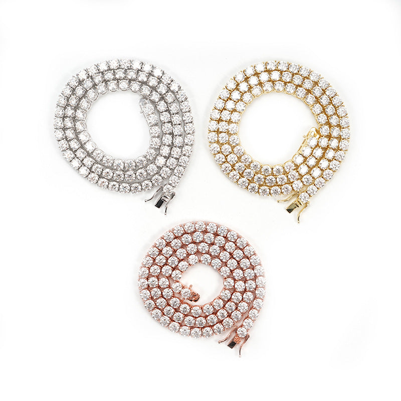5mm Single-stone Moissanite Hip-hop Tennis Chain