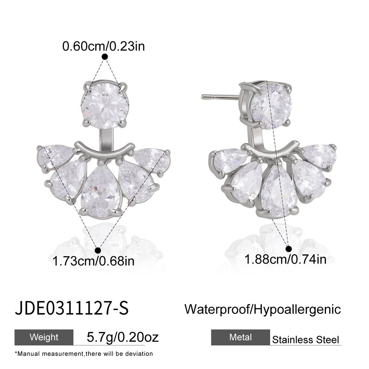 Fan Jacket Zircon Earrings Collection