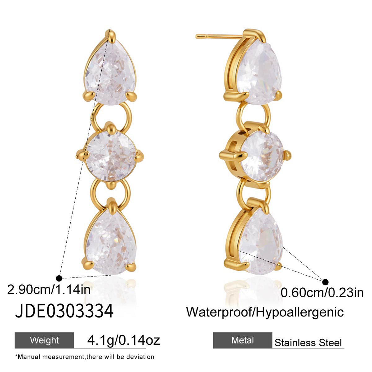 Geometric Zircon Tassel Earrings Collection