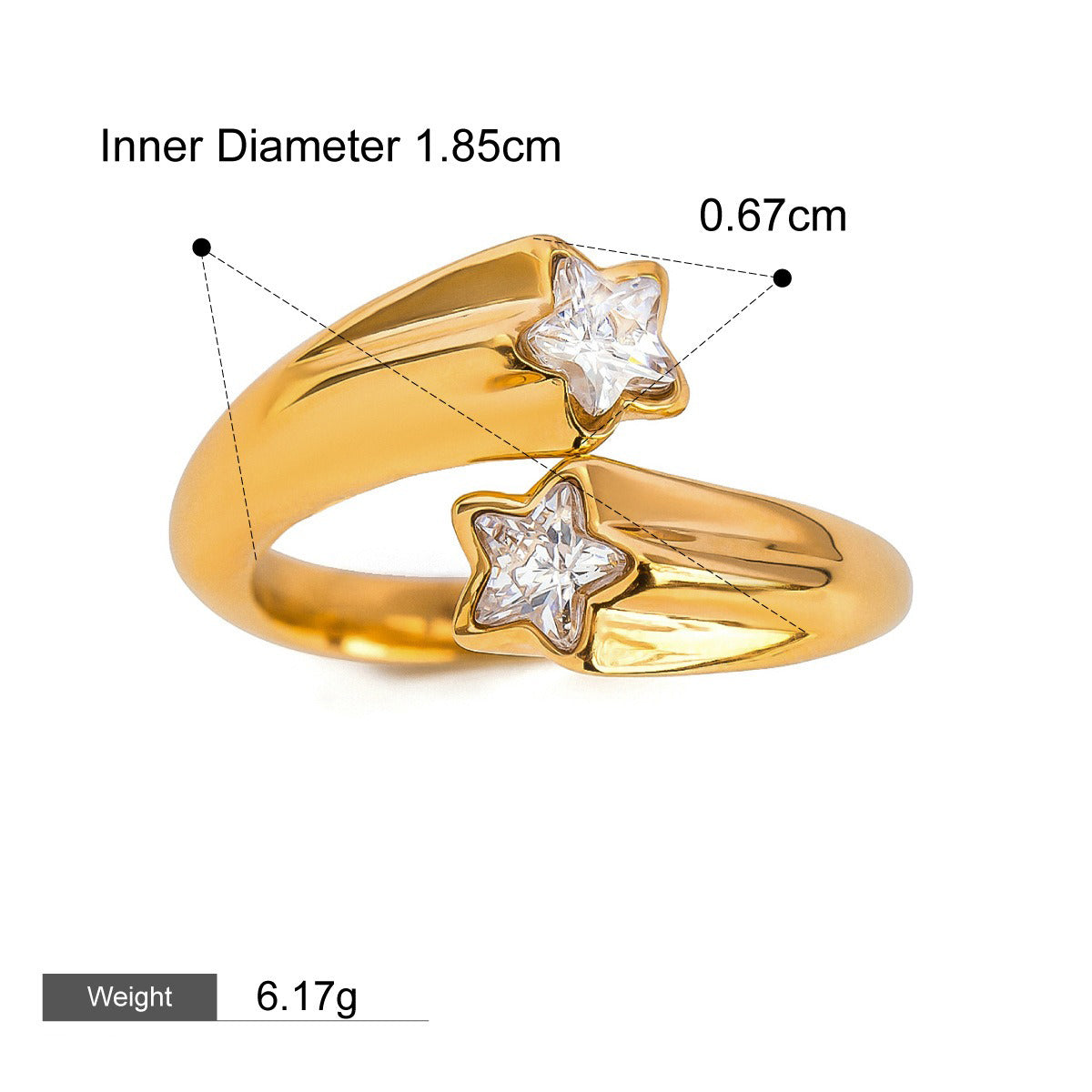 18K gold geometric inlaid gemstone design exquisite noble ring and earring set