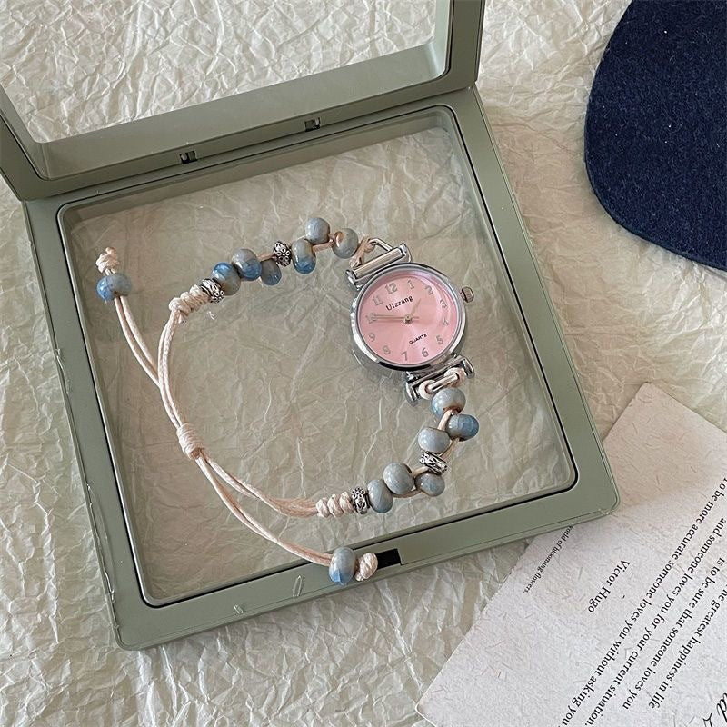 Simple Ceramic Woven Bracelet Watch Female Mori Style