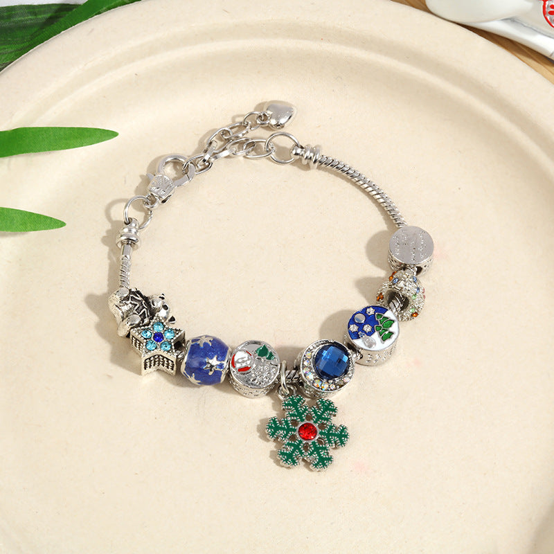 Cross-Border Christmas Gift Crystal Beaded Bracelet Pan's Girls' Jewelry Halloween DIY Kidsren's Snake Bone Bracelet