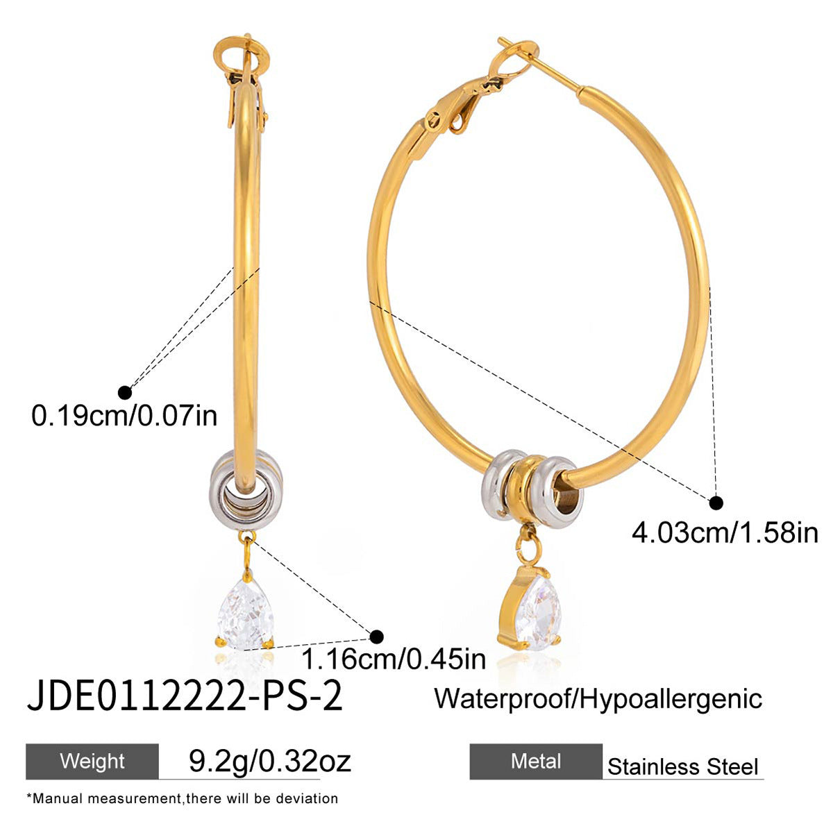 Zircon Hoop Earrings Assortment