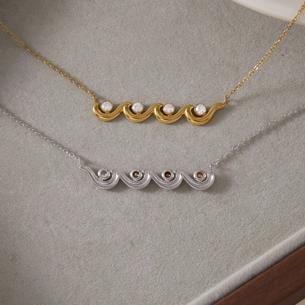 Wave Zircon Necklace Collection