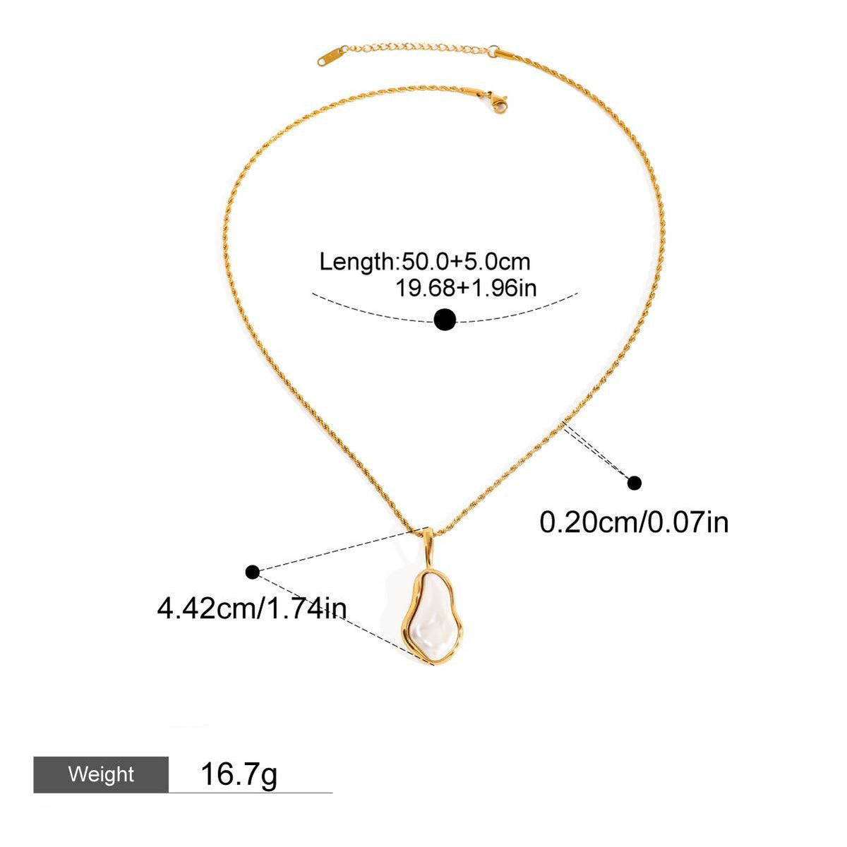 18K gold inlaid irregular pearls exquisite design noble necklace