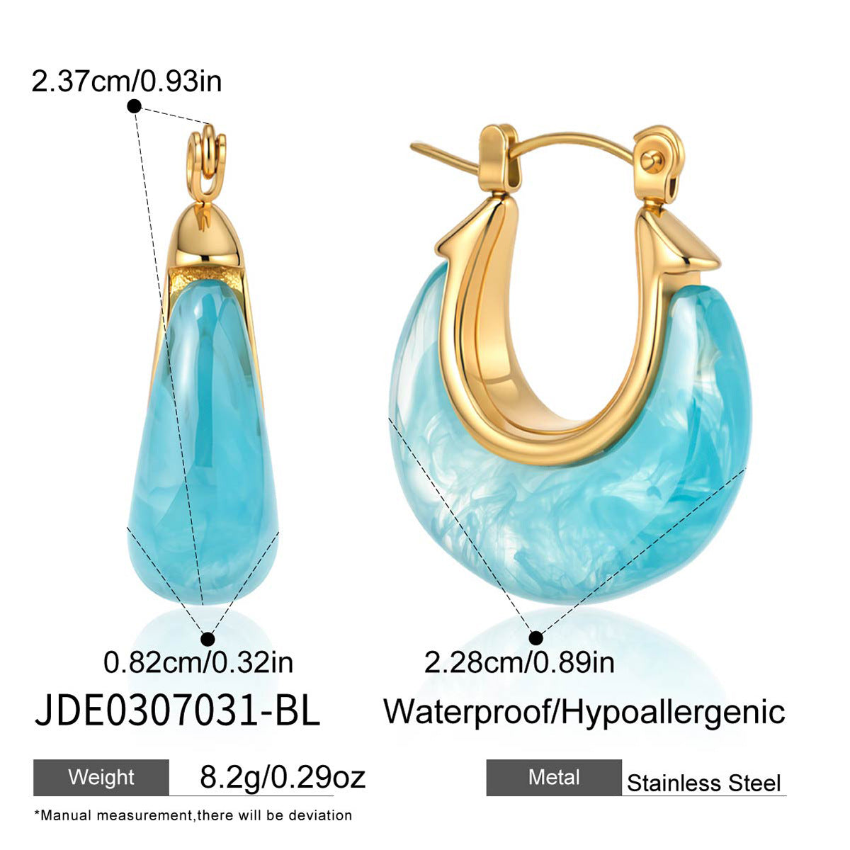 Color Resin Huggie Earrings Collection