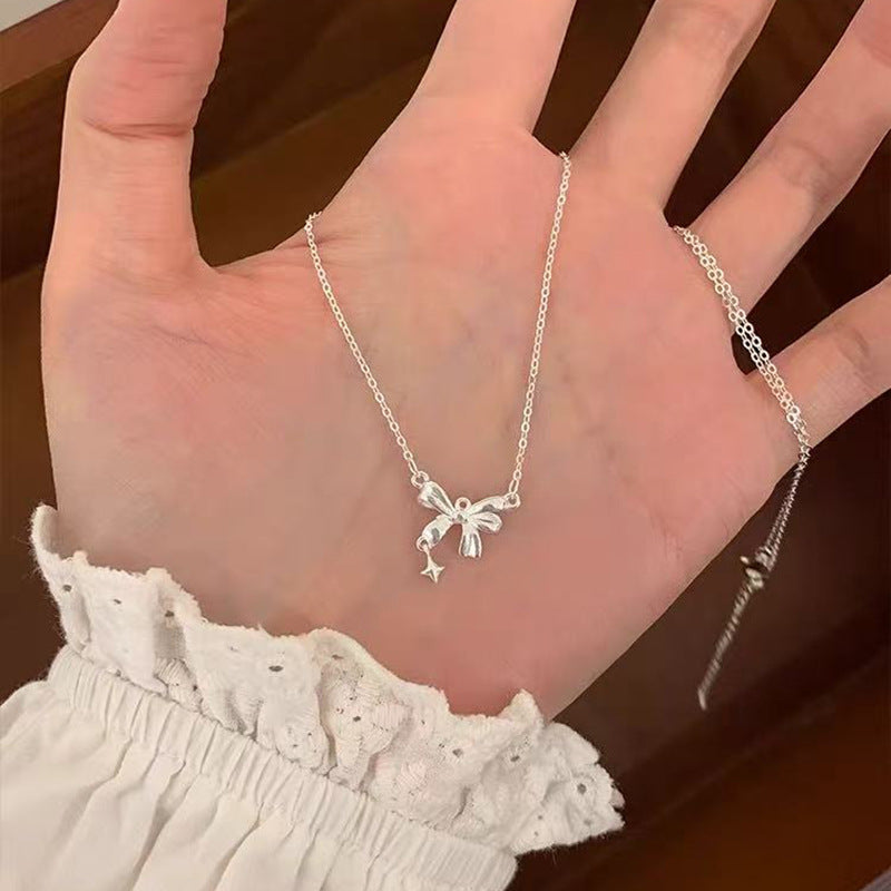 S925 Sterling Silver Pearl Necklace For Women, Niche Design, Light Luxury, Stylish And Versatile, High-End Clavicle Chain Accessory, Trendy
