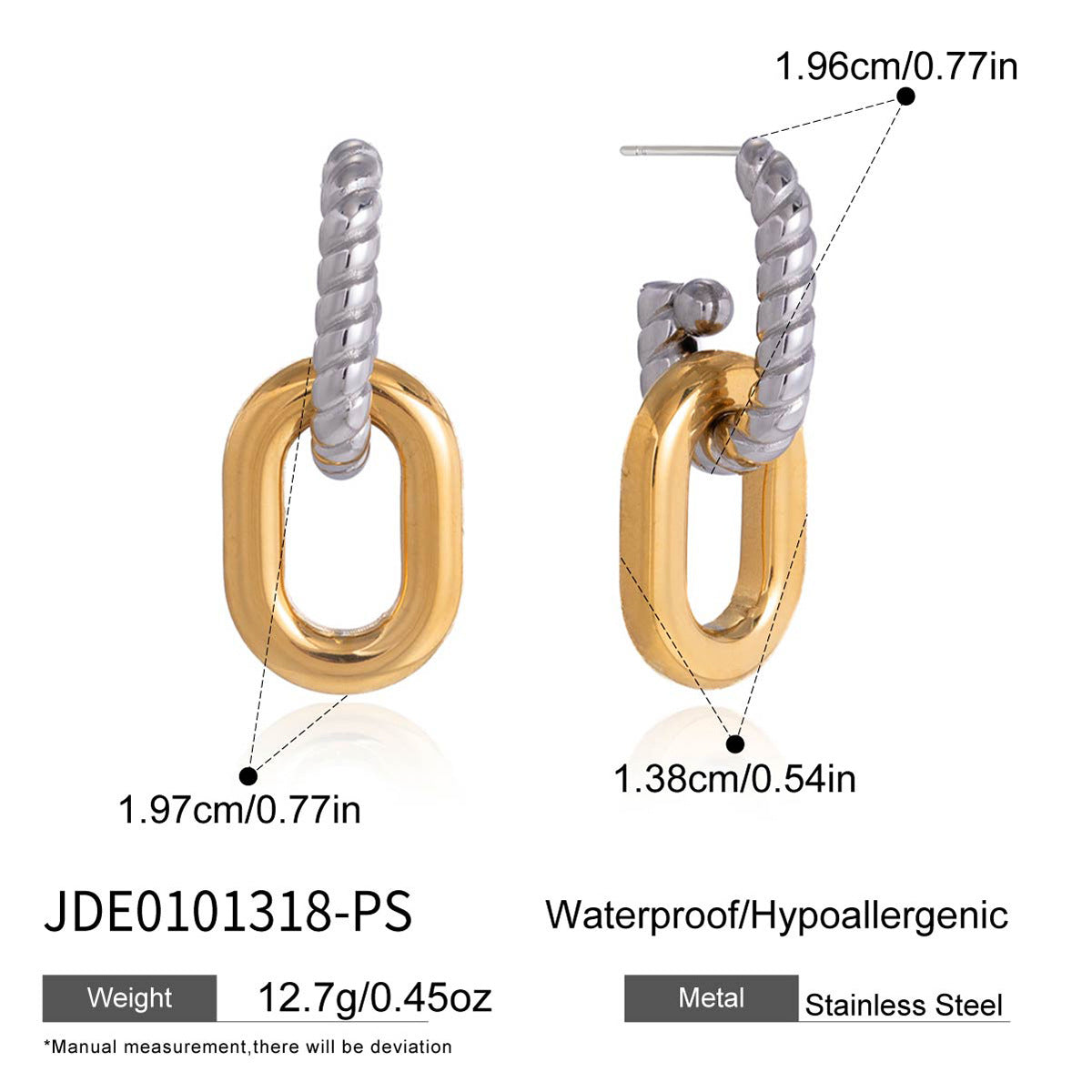 Two Tone Stud Earrings Collection