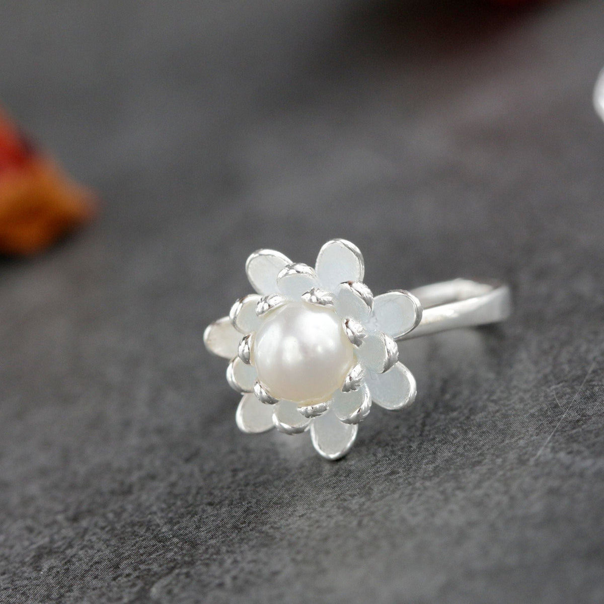 Natural Freshwater Pearl Handmade Silver Ring