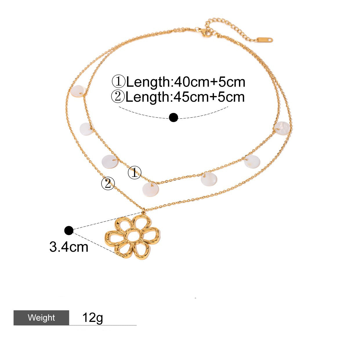 18K gold hollow flower design exquisite noble earring necklace set